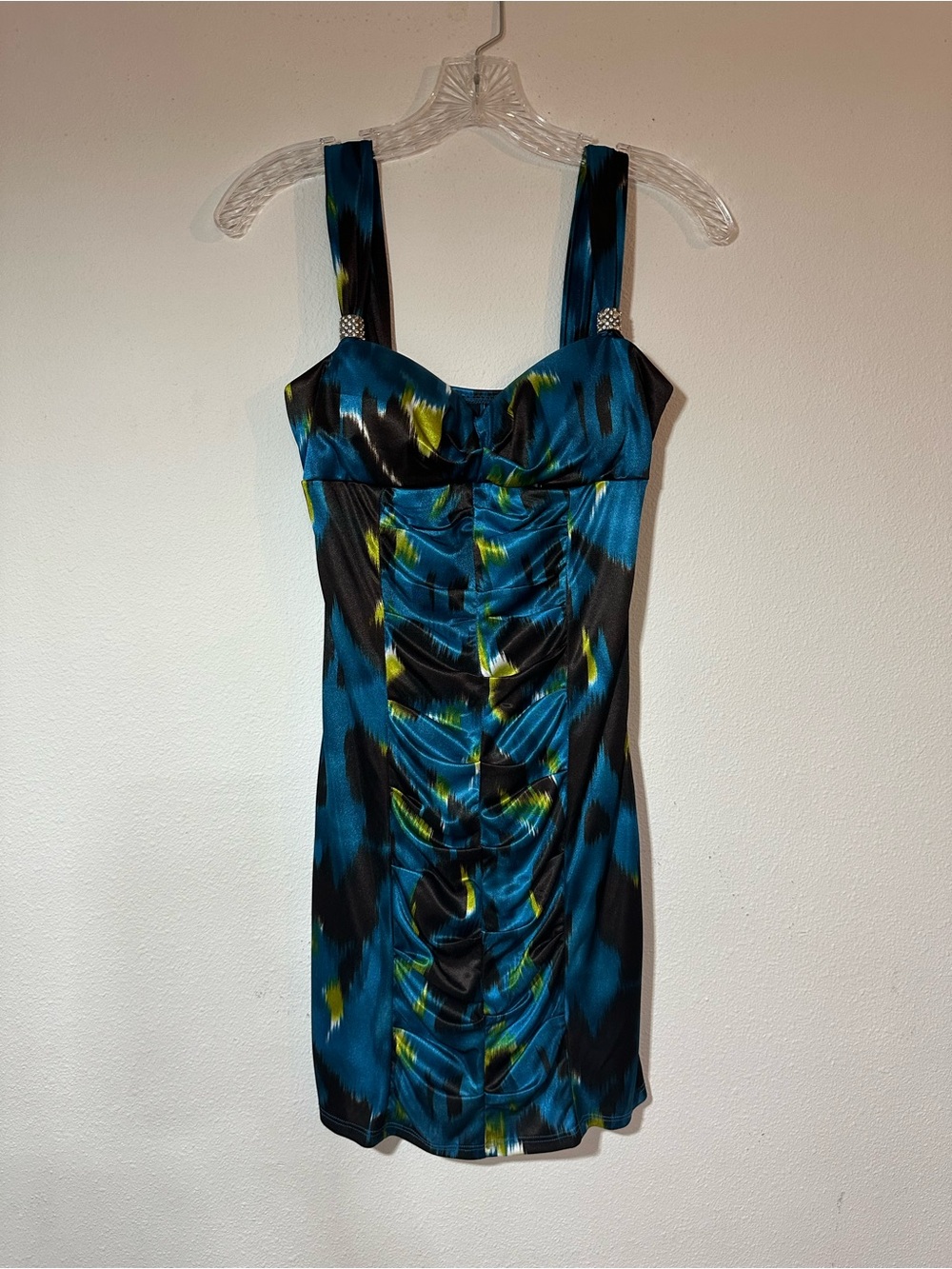 Bodycon Ruched Satin Mini Dress